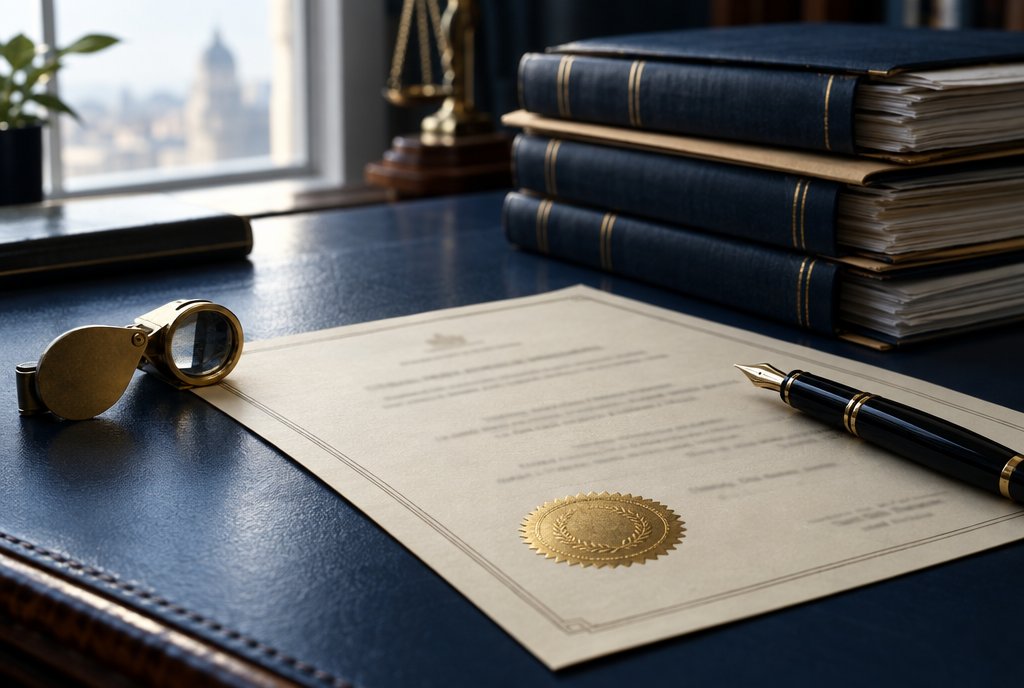 Brand protection documents on a desk